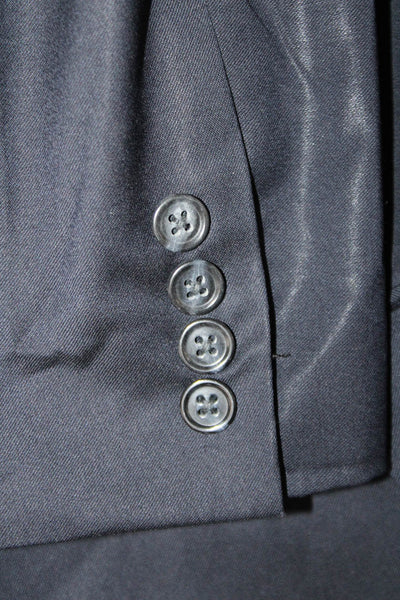 Jos A Bank Mens Dark Blue 100% Wool Classic Suit Jacket Collared Button Size 42