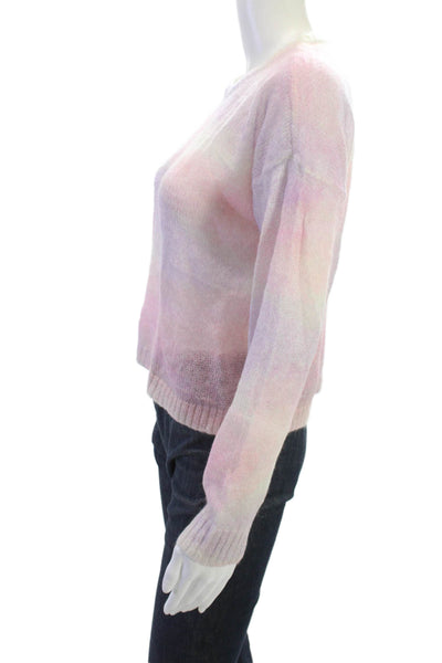 Bella Dahl Unisex Pink Pullover Sweater Crewneck Mohair Blend Size XS
