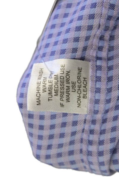 Leo & Zachary Childrens Boys Plaid Dress Shirt Blue Cotton Size 8
