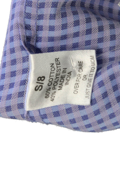 Leo & Zachary Childrens Boys Plaid Dress Shirt Blue Cotton Size 8