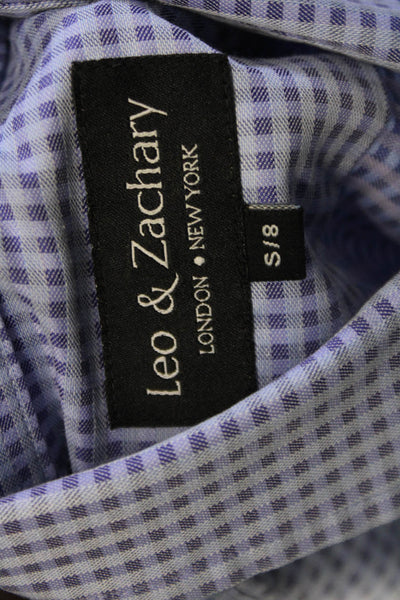 Leo & Zachary Childrens Boys Plaid Dress Shirt Blue Cotton Size 8