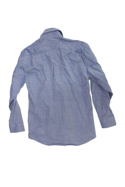 Isaac Mizrahi Childrens Boys Geometric Print Dress Shirt Blue Size 8