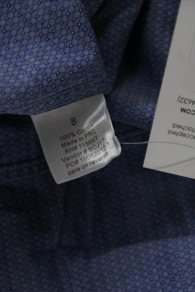 Isaac Mizrahi Childrens Boys Geometric Print Dress Shirt Blue Size 8