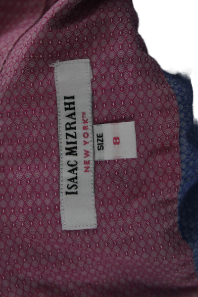 Isaac Mizrahi Childrens Boys Geometric Print Dress Shirt Blue Size 8