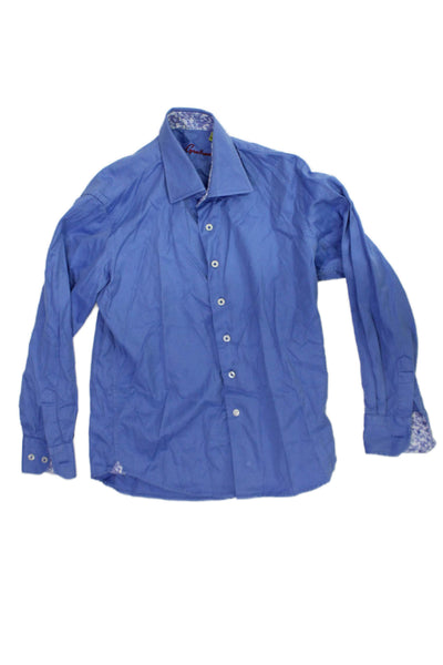 Robert Graham Childrens Boys Dress Shirt Blue Cotton Size 8