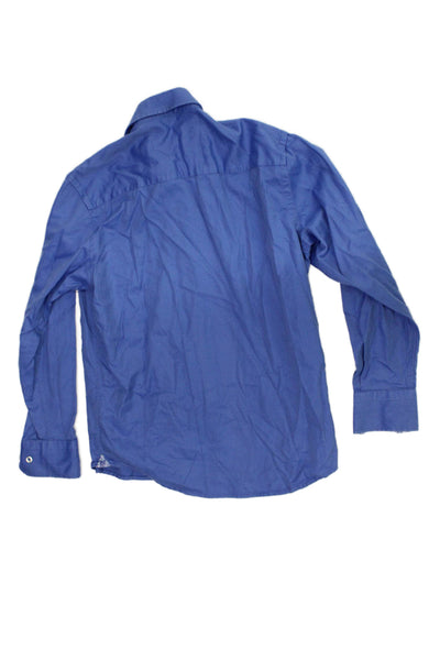 Robert Graham Childrens Boys Dress Shirt Blue Cotton Size 8