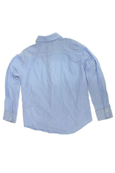 Vince Chidrens Boys Plaid Dress Shirt Blue Cotton Size Small