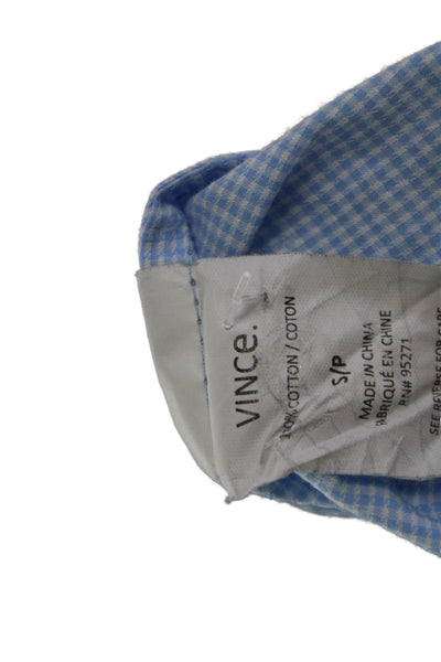 Vince Chidrens Boys Plaid Dress Shirt Blue Cotton Size Small