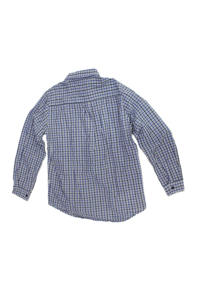Il Gufo Childrens Boys Plaid Button Down Shirt Blue Cotton Size 10