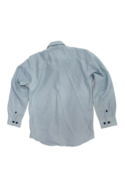 Leo & Zachary Childrens Boys Button Down Dress Shirt Sky Blue Cotton Size 6