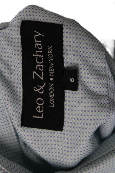 Leo & Zachary Childrens Boys Button Down Dress Shirt Sky Blue Cotton Size 6