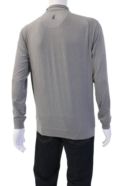 Johnnie-o Mens 1/2 Zipper Mock Neck Long Sleeves Shirt Grey Size Small