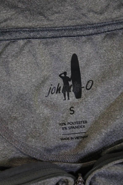 Johnnie-o Mens 1/2 Zipper Mock Neck Long Sleeves Shirt Grey Size Small