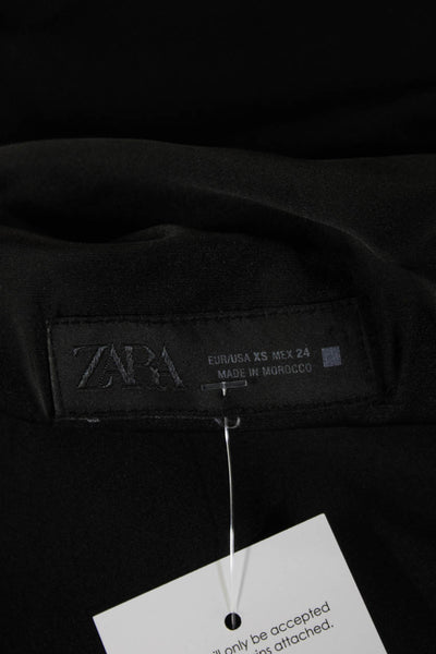 Zara Womens Straight Pencil Black Polyester Skirt Size XS