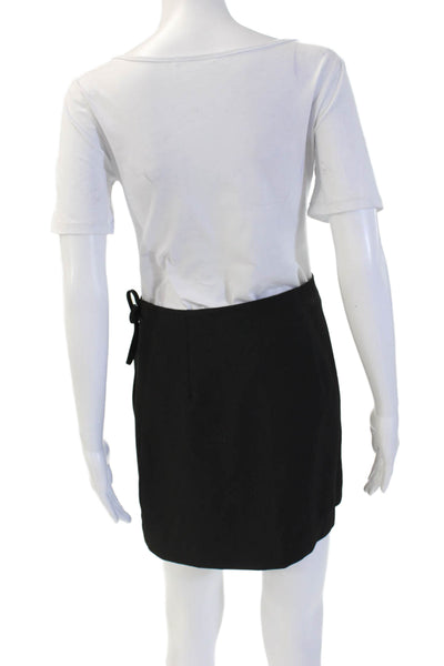 & Other Stories Women Mini Wrap Skort Black Polyester Elastane Size 4
