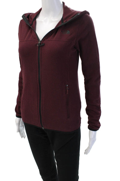 The North Face Womens Dark Red Button High Neck Long Sleeve Jacket Size XS