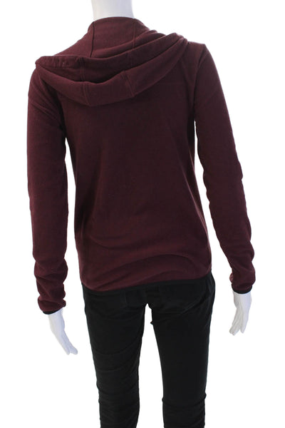 The North Face Womens Dark Red Button High Neck Long Sleeve Jacket Size XS