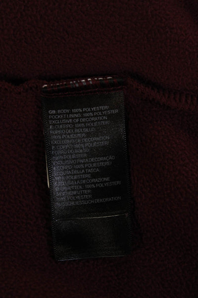 The North Face Womens Dark Red Button High Neck Long Sleeve Jacket Size XS