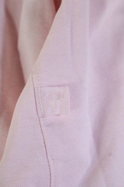 Lululemon Mens Pink Point Collar Button Up Long Sleeve Polyester Shirt Size M