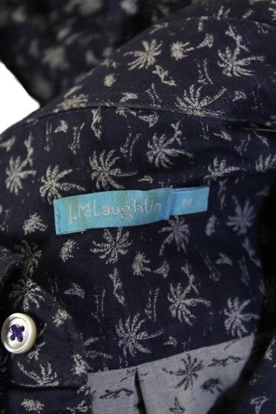 J Mclaughlin Mens Button-Down Long Sleeve Dark Blue Cotton Shirt Size M