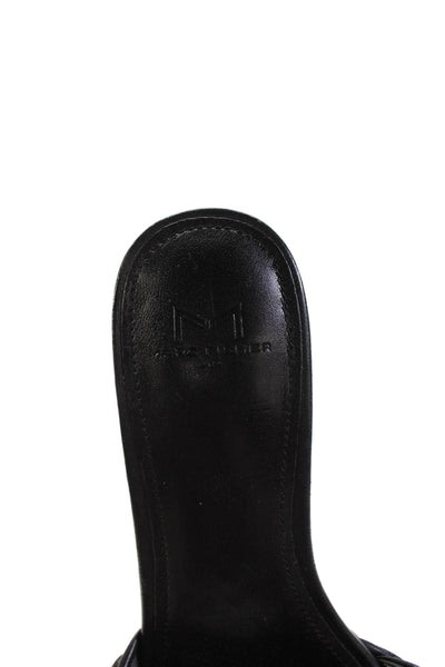 Marc Fisher Womens Leather Slide On Sandals Black Size 7.5M