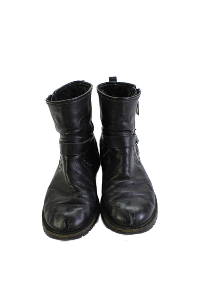 Schutz Womens Leather Mid-Calf Side Zip Boots Black Size 7B
