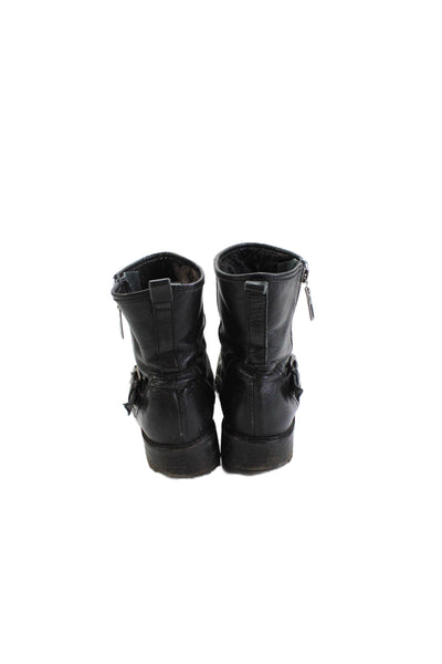 Schutz Womens Leather Mid-Calf Side Zip Boots Black Size 7B