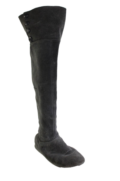 Chinese Laundry Womens Suede Knee High Boots Gray Size 7.5M