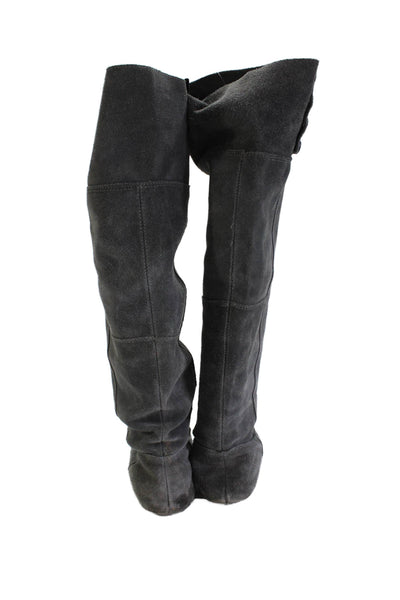 Chinese Laundry Womens Suede Knee High Boots Gray Size 7.5M