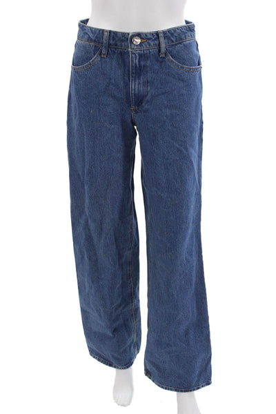 SPRWMN Unisex Wide-Leg Blue Jeans 100% Cotton Mid Rise Inseam 32 90s Size 25