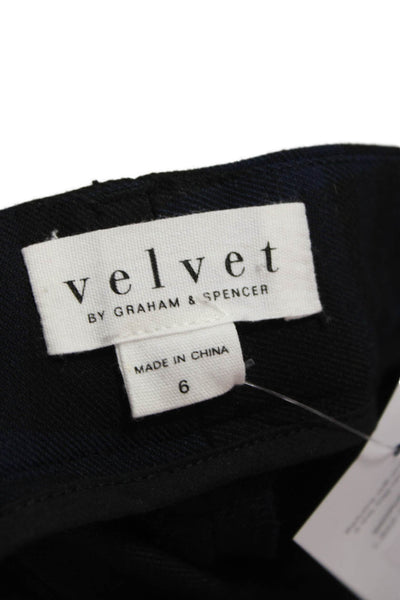 Velvet by Graham & Spencer Womens Ankle Cropped Dress Pants Black Plaid Size 6