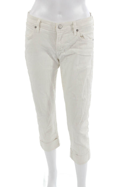 Citizens of Humanity Women Cropped Capri White Low Rise Jeans Size 28