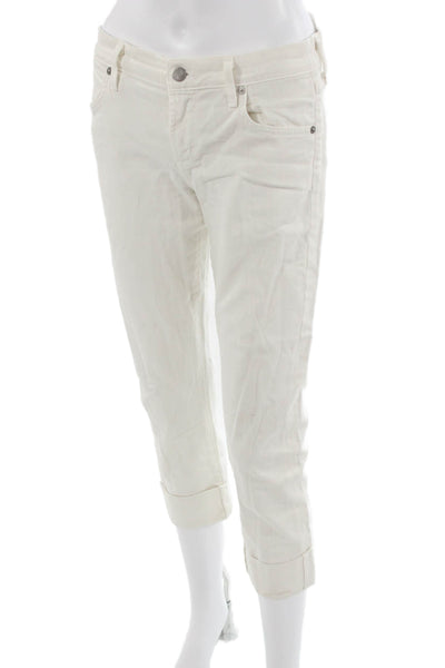 Citizens of Humanity Women Cropped Capri White Low Rise Jeans Size 28