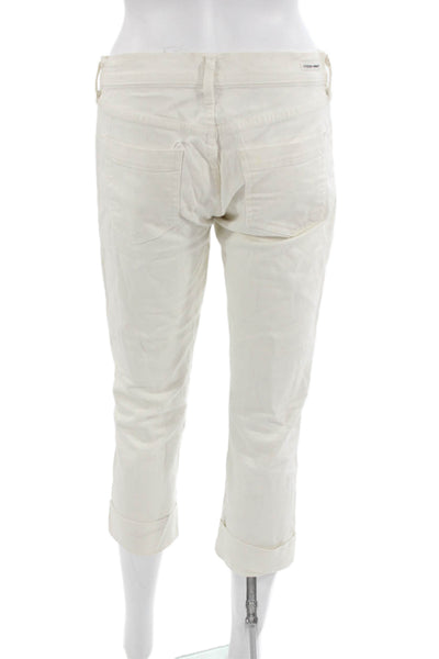 Citizens of Humanity Women Cropped Capri White Low Rise Jeans Size 28