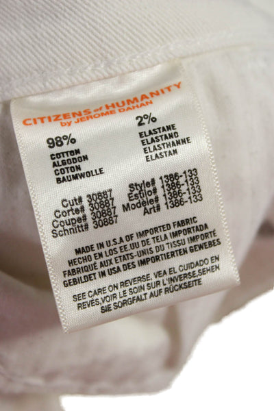 Citizens of Humanity Women Cropped Capri White Low Rise Jeans Size 28