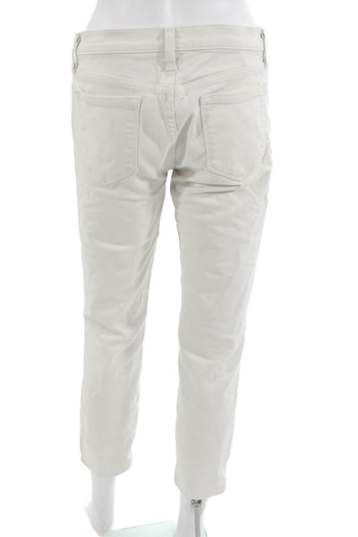 J Crew Womens Cropped Mid Rise White Jeans Size 28