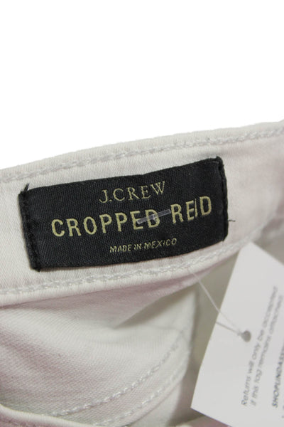 J Crew Womens Cropped Mid Rise White Jeans Size 28