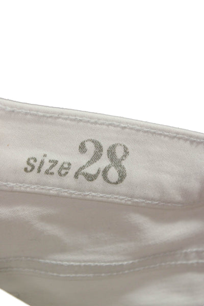 J Crew Womens Cropped Mid Rise White Jeans Size 28
