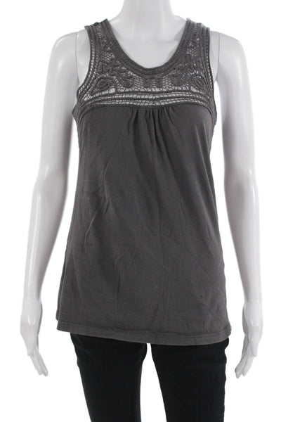 Velvet by Graham & Spencer Women Dark Gray Cotton Bohemian Tank Size L
