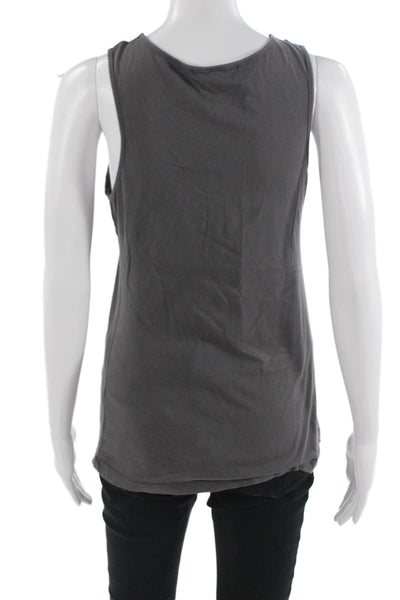 Velvet by Graham & Spencer Women Dark Gray Cotton Bohemian Tank Size L