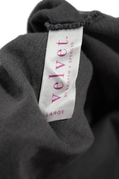 Velvet by Graham & Spencer Women Dark Gray Cotton Bohemian Tank Size L