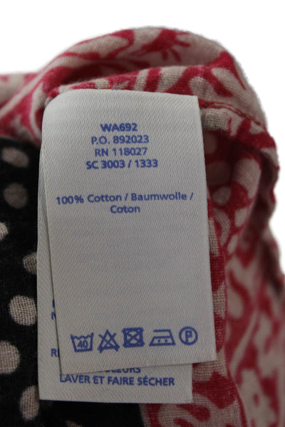 Boden Womens Tunic Blouse Black Polka Dot Cotton Long Sleeve Boho Size 6