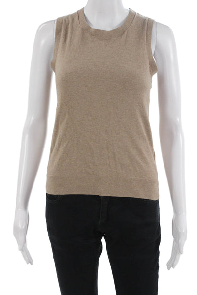 J Crew Women Basic Tank Crewneck 100% Cotton Beige Size XS