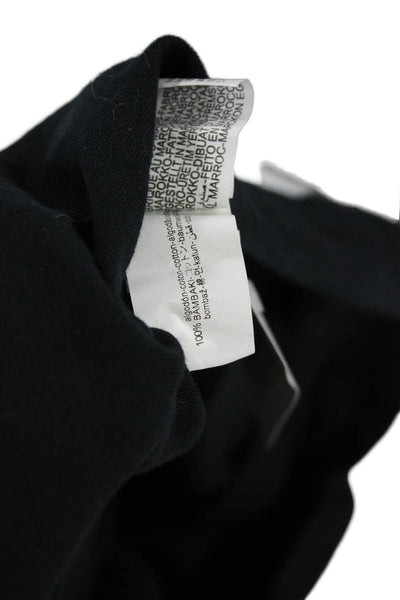 Zara Mens Short Sleeves Button Down Shirt Black Cotton Size Medium