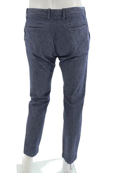 J Crew Mens Chino Pants Blue Button Closure Size 33