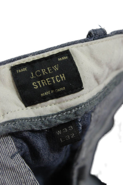 J Crew Mens Chino Pants Blue Button Closure Size 33