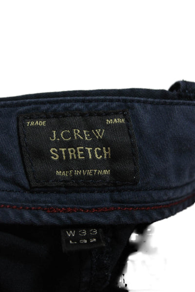 J Crew Mens Dark Blue Cotton Chinos Button Closure Size 33
