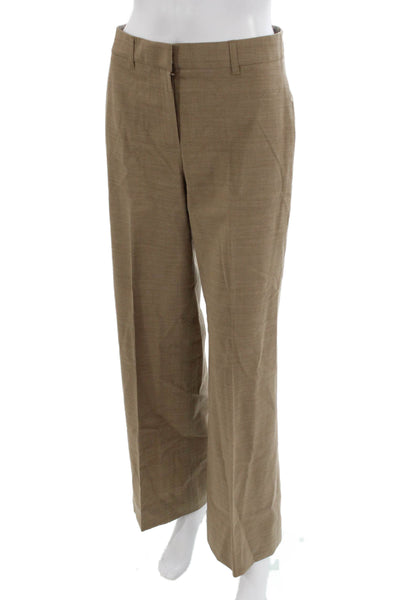 Lafayette 148 New York Unisex Dress Pants Beige Wool Blend Size 0