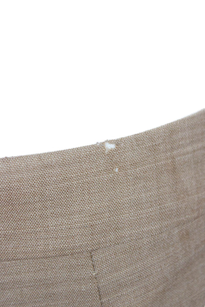 Lafayette 148 New York Unisex Dress Pants Beige Wool Blend Size 0
