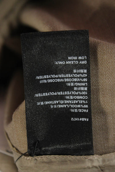 Lafayette 148 New York Unisex Dress Pants Beige Wool Blend Size 0